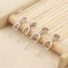 S925银瓜子扣玉坠夹扣玉扣扣头翡翠扣子穿针简约吊坠托饰品