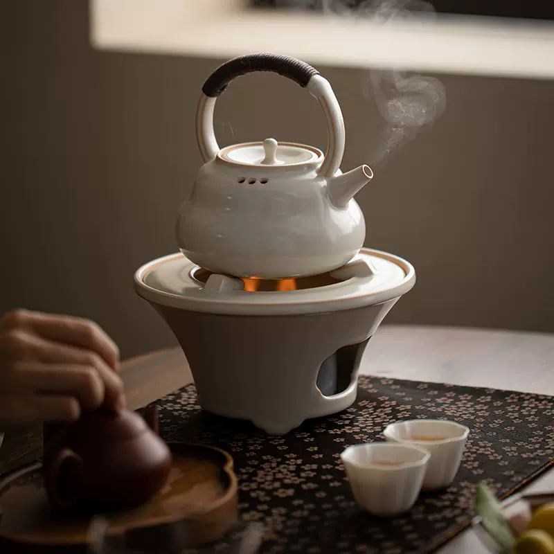 日式围炉煮茶壶陶瓷户外便携温茶器酒精炉烧水壶环保油燃料煮茶炉