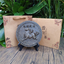 厂家批发马到成功普洱茶雕牛皮纸礼盒装云南茶叶工艺茶雕居家摆件