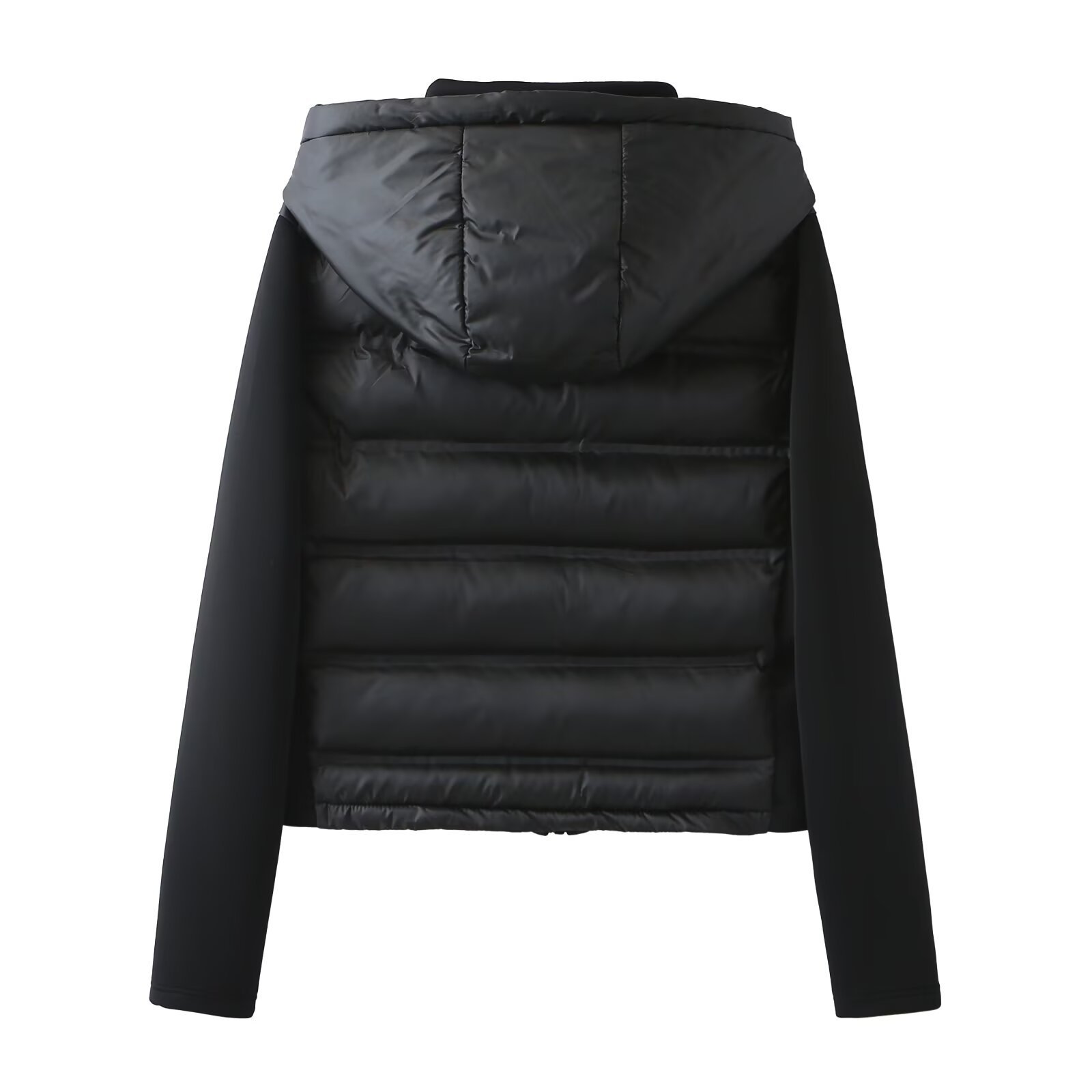 Slim-Fit Hooded Puffer Jacket For Women – Minimalist & Versatile Long Sleeve Coat, Lightweight Polyester Blend For Fall & Winter_voghion.com