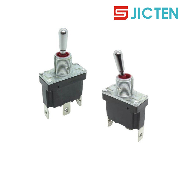 防水大电流10A20A摇臂拨动开关螺丝脚2档2脚自锁钮子开关黑色