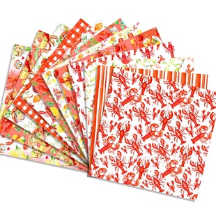 Ww183-15 Lobster Summer Background Paper Handbook DIY Collage Material Card Paper Grilled Shrimp Decorative Background
