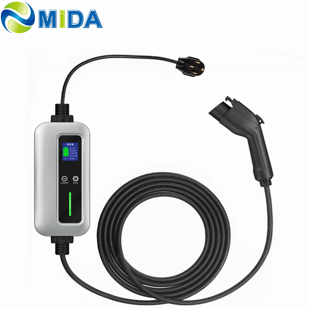 16A/32A/40A 美标J1772新能源随车充25ft便携式充电枪亚马逊专供