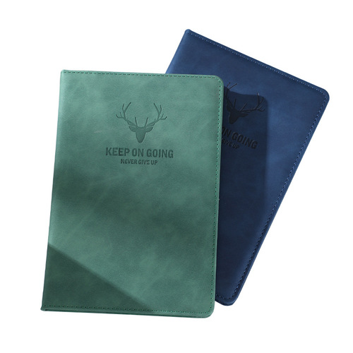 Factory Thickened Notebook Wholesale Business  Deer Head Notebooks Skin Texture Literary Internet Celebrity Handmade Diary Custom