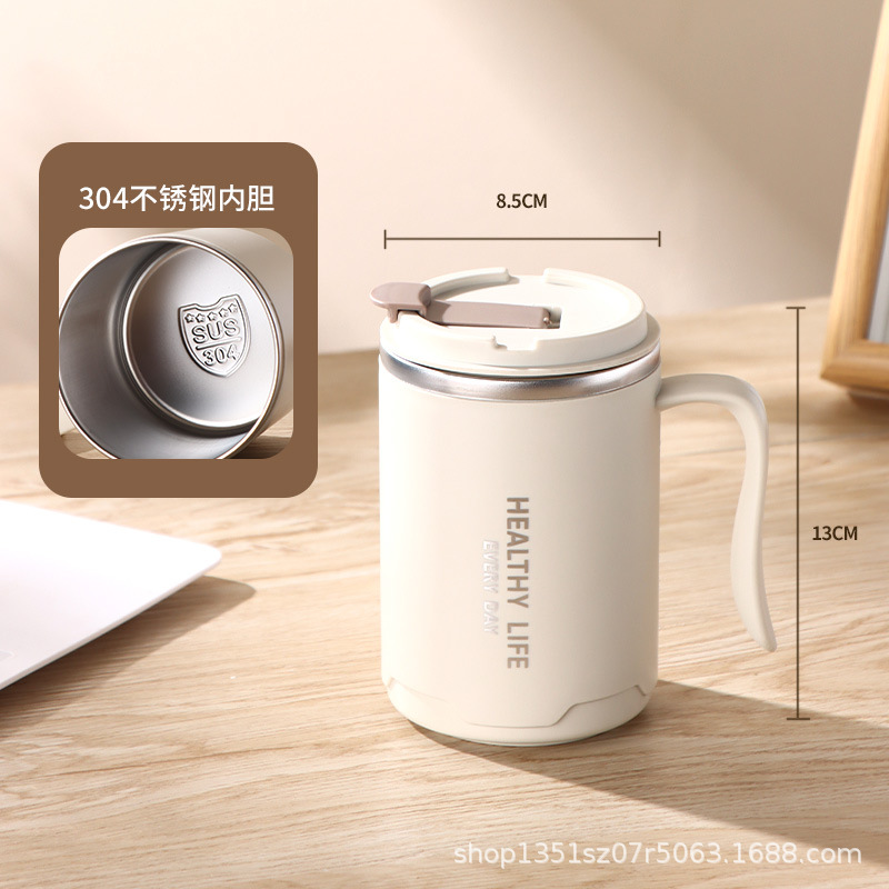 304 doble capa con cubierta de paja de acero inoxidable taza de agua taza de té de oficina en el hogar taza de café caja de regalo