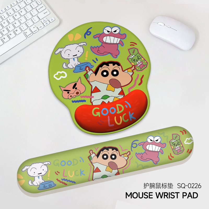 손목 마우스 패드 크레용 신짱 여성 남성 손목 패드 사무실 노트북 키보드 손 받침대 마우스 패드 추상
