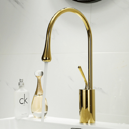 Copper basin hot and cold faucet wash basin black wash basin above basin bathroom cabinet faucet white water drop faucet