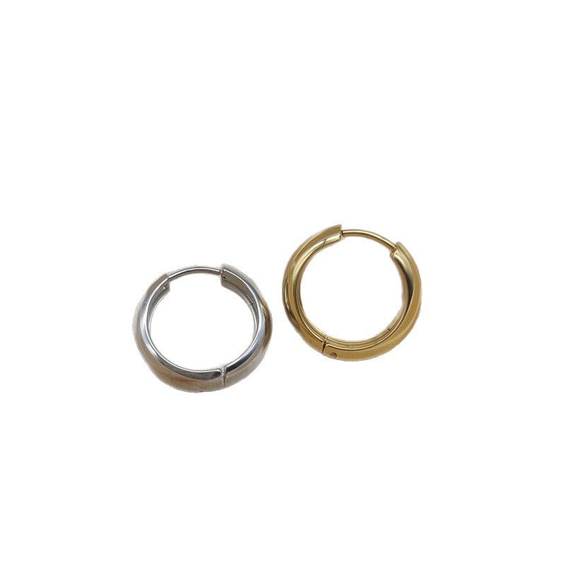 Titanium Hoop Earrings For Men Simple Hypoallergenic Jewellery_voghion.com