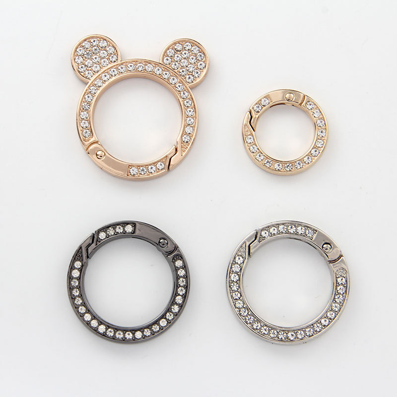 ドリルバネ付きドリル亜鉛合金オープンリング金属自動車キーホルダーdiy部品部品プレゼント卸売り