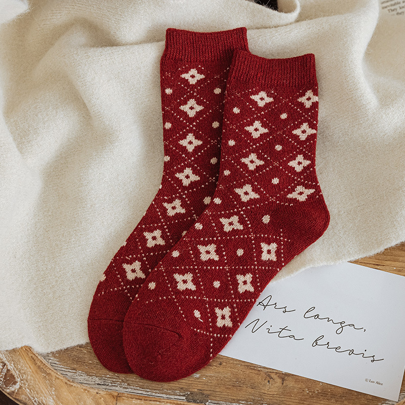 赤菱格子ドット