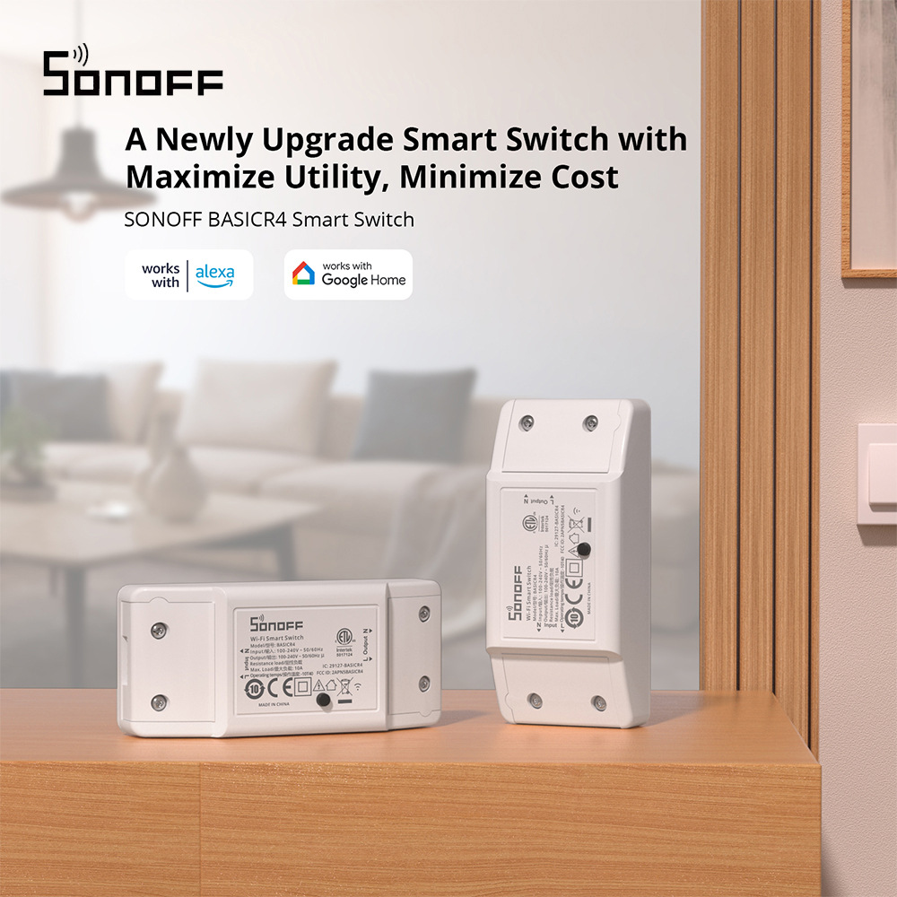 Sonoff Basic R4智能开关改装件 无线遥控Wifi开关 alexa语音控制