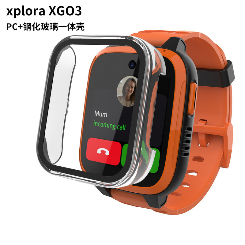 Suitable for Xplora Xgo3 Watch Protective Film and Protective Case, Pc+Tempered Glass Case and Film Integrated, Manufacturer's Ready Stock Suitable for Xplora Xgo3 Watch Protective Film and Protective Case, Pc+Tempered Glass Case and Film Integrated, Manufacturer's Ready Stock