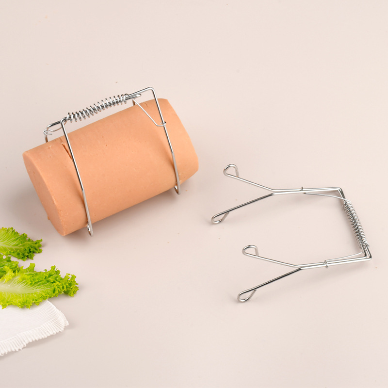 304 Stainless Steel Frying Tongs, Household Bendable Spring Frying Aid Tool, Creative Kitchen Gadget