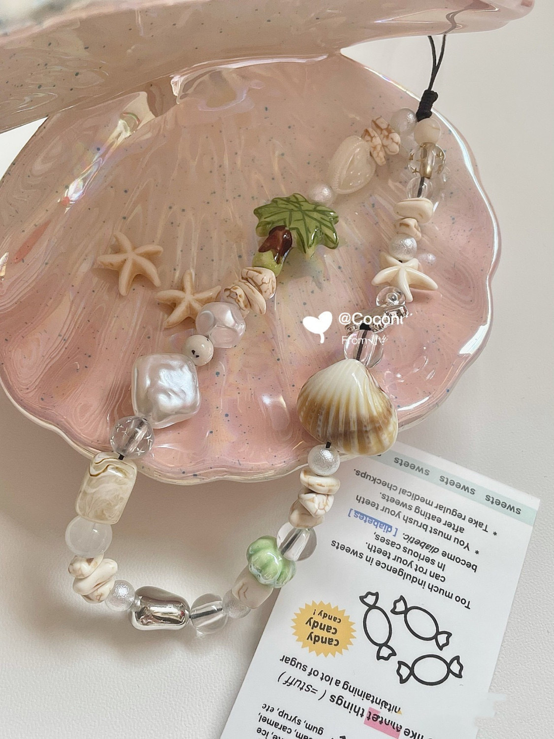 20g Weight Marine Style Starfish Shell Nylon Resin Mobile Phone Chain
