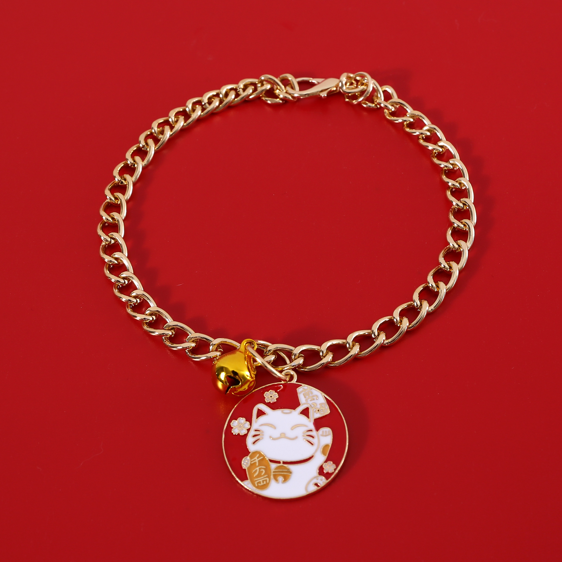 2023 Año Nuevo Conejo de aleación Año Nuevo Mascotas Gatos Perros Collar de metal Cartoon Riqueza Collar de Riqueza Gato Ping An