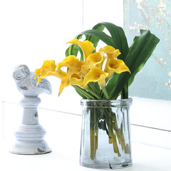 新款 仿真花厚PU馬蹄蓮 假花海芋 硬PU人造花花 家居裝飾