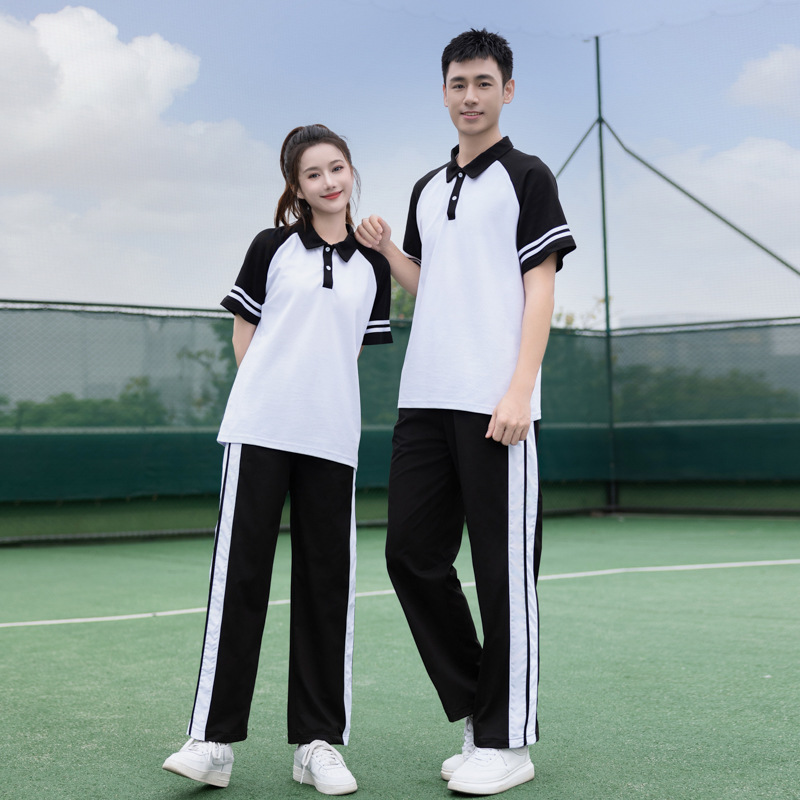 New Youth Summer Short-Sleeved School Uniform Suit for Men and Women, High School Students Graduation Season Group Uniform Class Uniform t