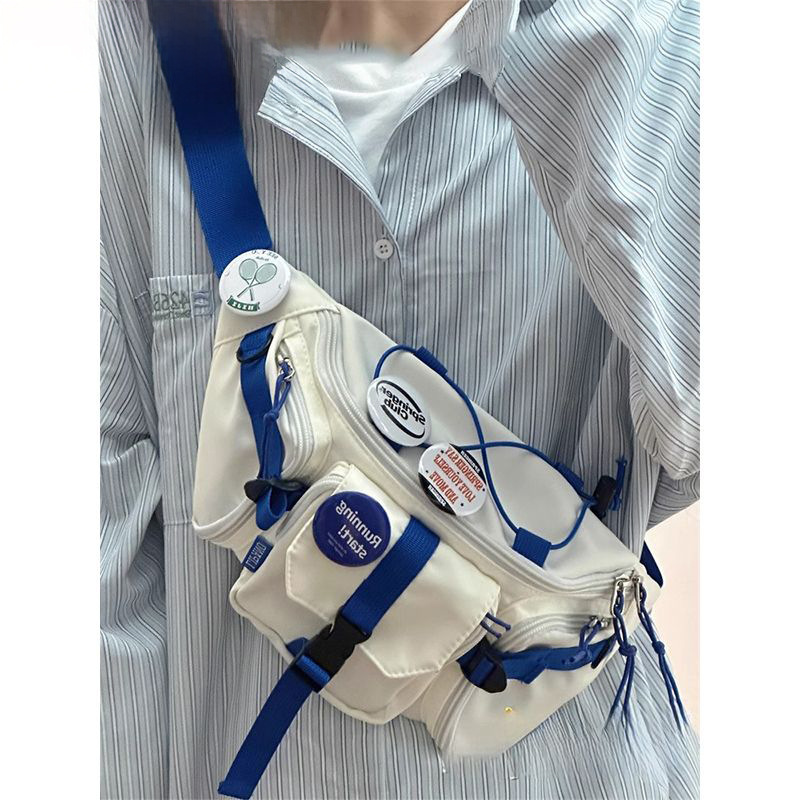 日系原宿风复古潮流胸包男韩版中性少女工装斜挎包百搭腰包