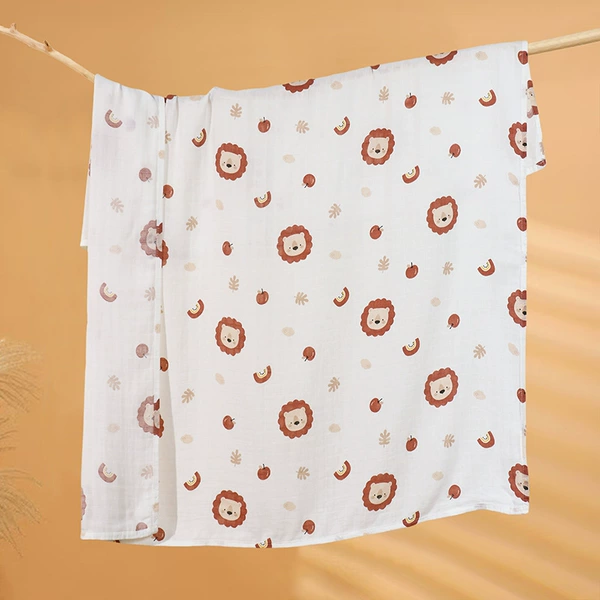 Bamboo Cotton Wrap-Rainbow Fruit Lion [Double Layer]