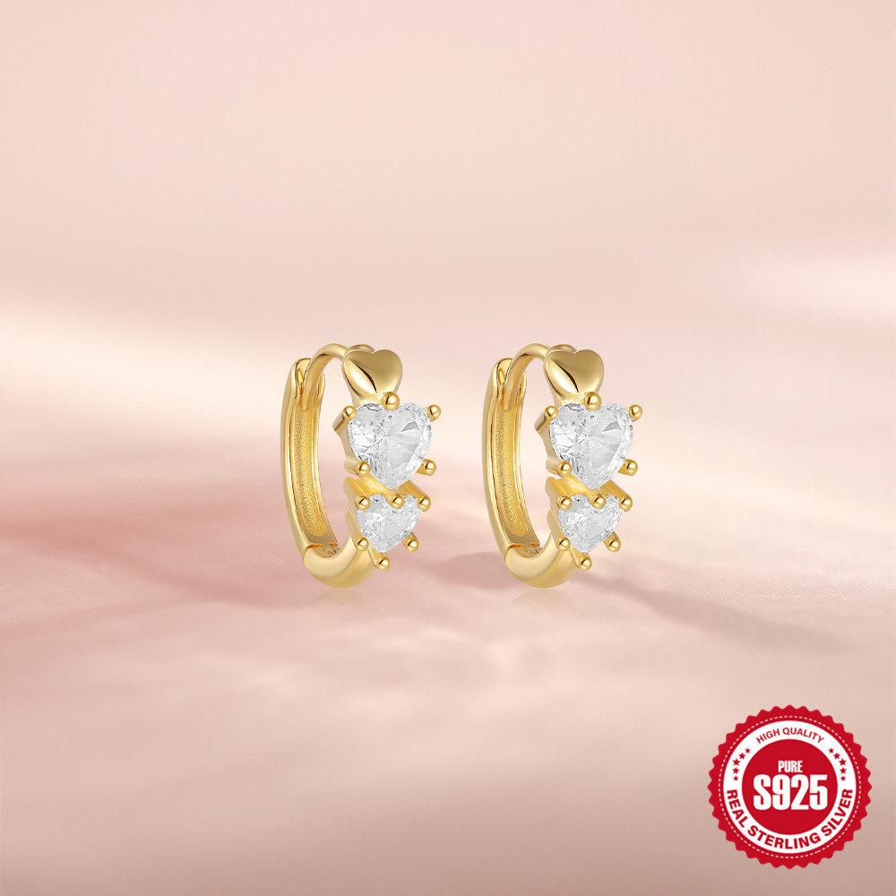 Elementos de arco iris de moda europea y americana Sencillo plata de ley s925 personalidad diaria con pendientes de circón de ojo de caballo