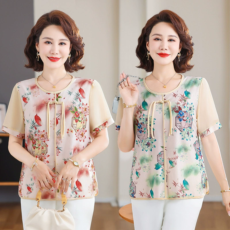 2025 Весенне-осенний модный вязаный свитер для мам, уменьшающий возраст Весенне-осенний новый осенний топ для женщин среднего и пожилого возраста с лацканами