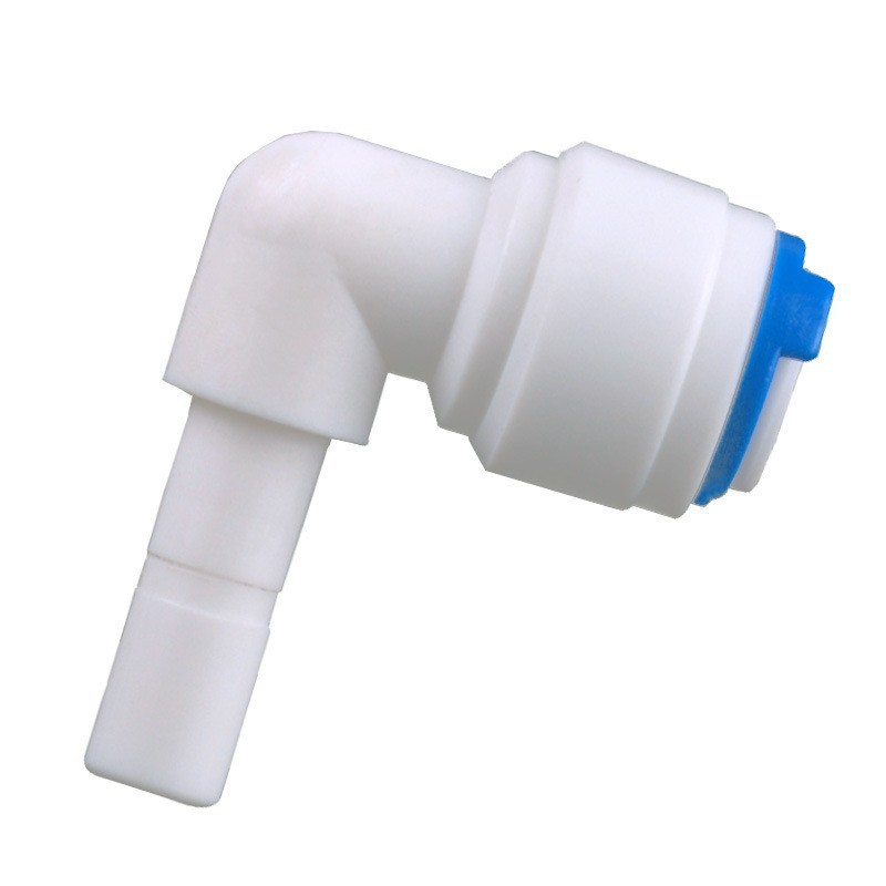 Comercio al por mayor 1146 accesorios purificador de agua 3-punto enchufe varilla de perforación a su vez 2-punto codo conector rápido POM grado alimenticio