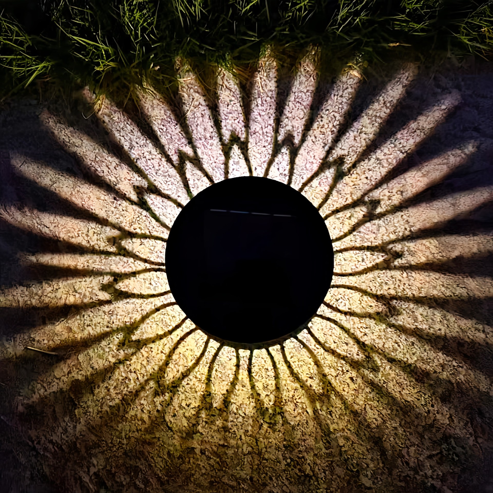 Solcellsdriven mandala solros vägglampa för trädgårdsbelysning_voghion.com
