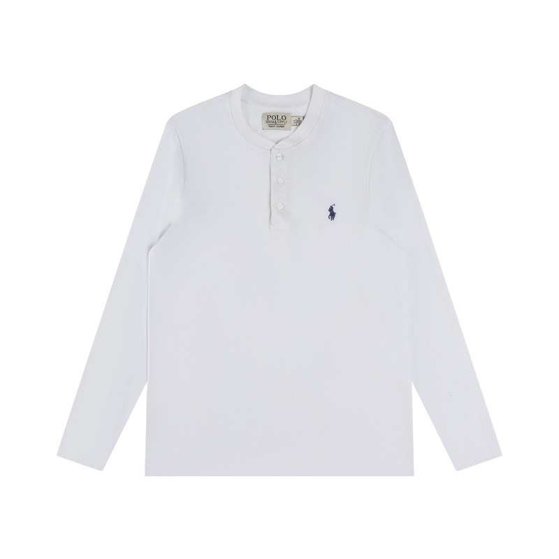 Ralph Lauren 拉夫劳伦重工磨毛亨利立领开胸长袖打底衫 薄款卫衣|undefined