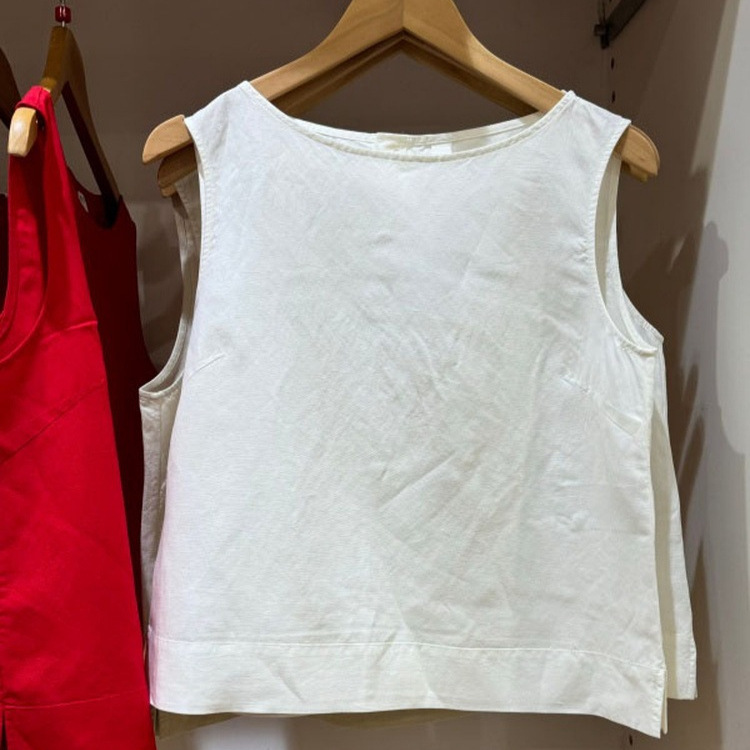 26 New Spring and Summer Women's Clothing Linen Blend Shirt/Sleeveless Shirt Simple Loose Casual Vest 483890