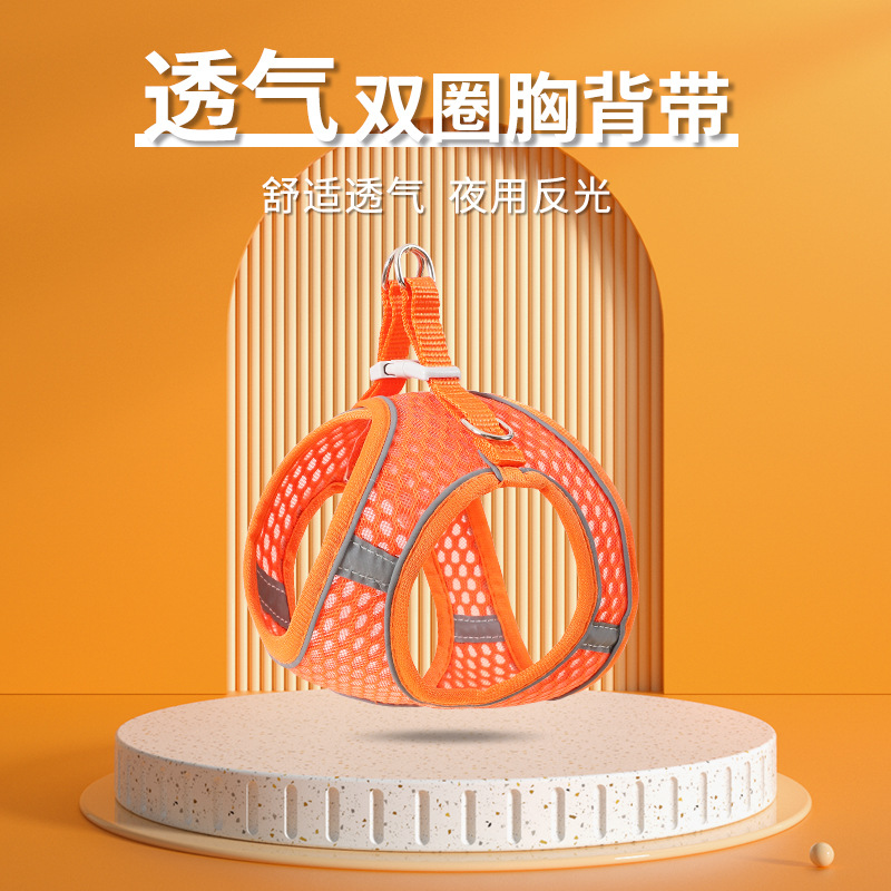 Nueva malla grande para mascotas correa de pecho chaleco correa de perro reflectante transpirable cuerda de perro suministros para mascotas