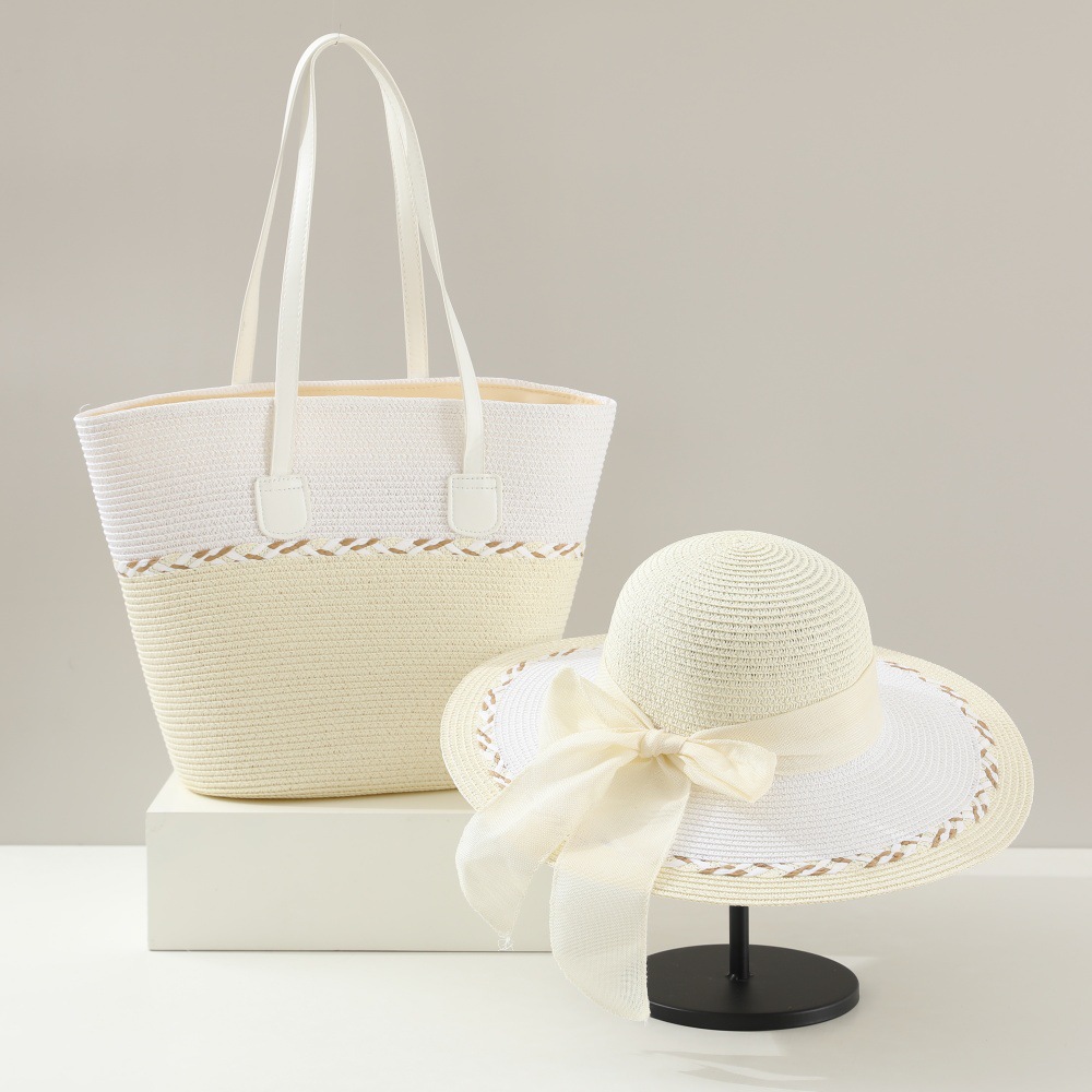 Directly from the Manufacturer: Woven Straw Hat and Bag Set for Women, Beach Vacation Hat, Sun Hat