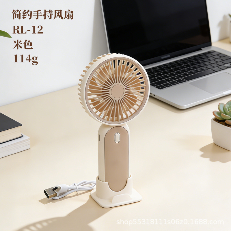 Ventilador de Mano con Soporte de Escritorio de ABS, 3 Velocidades Recargable por USB, Silencioso, para Oficina y Viajes image 7