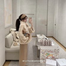 有实拍~一件代发整皮獭兔毛轻奢毛毛大衣真毛海宁皮草外套女