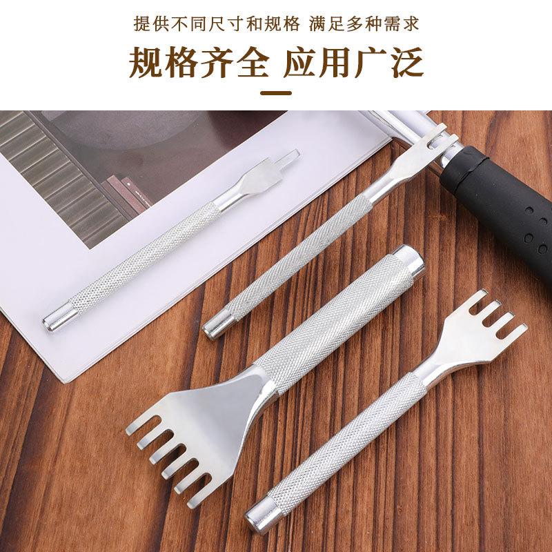 Plata de una palabra corte de cuero herramienta de perforación de cuero redondo corte redondo punzón corte de diamante Paquete de costura a mano traje