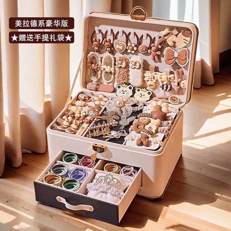 헤어 액세서리 세트 선물 상자 [디럭스 에디션] 밀크 화이트 시리즈