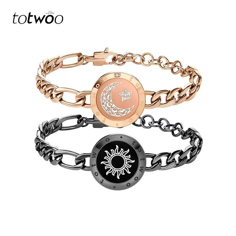 Totwoo Sun Moon Lovers Smart Induction Bracelet Flash Vibration Remote Love Couple Interactive Valentine's Day Gift