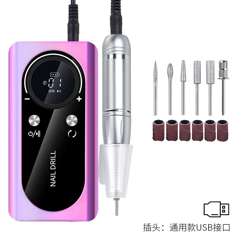 Nueva máquina de pulir uñas transfronteriza eliminación de uñas pulido piel muerta amoladora de uñas profesional pluma recargable máquina de pulir al por mayor