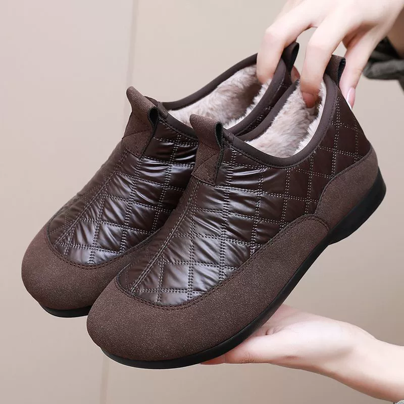 2024 зимние новые водонепроницаемые нескользящие снежные сапоги плюс бархат теплый педаль повседневные хлопковые сапоги повседневная модная хлопчатобумажная обувь