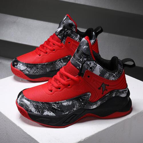 Children's Sports Shoes 2025 Spring Network Air Permeable Training Big Kids Casual Shoes Boy Basketball Shoes
