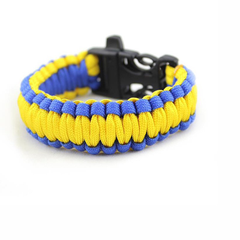 Outdoor Portable Multifunctional Emergency Lifesaving Bracelet Ukrainian Tactical Whistle Survival Bracelet Umbrella Rope Bracelet