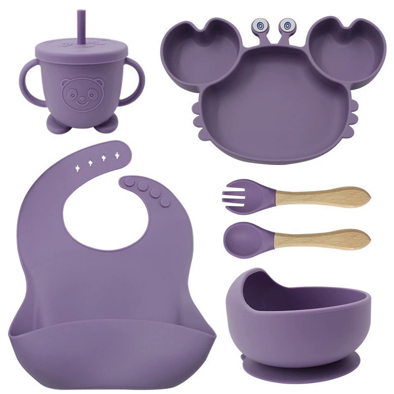Children's silicone tableware, set, cartoon food silicone, dinner plate