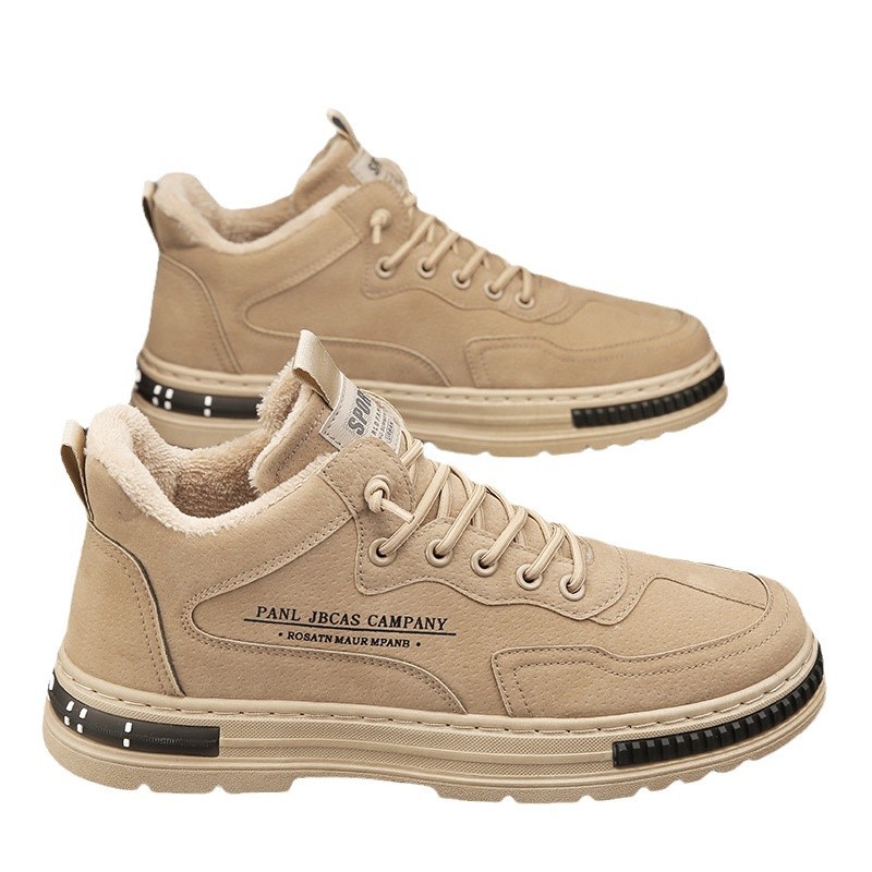 Zapatos de trabajo de cacho para hombres otoño y invierno nuevos zapatos de algodón cálidos de moda para hombres herramientas de desgaste zapatos casuales