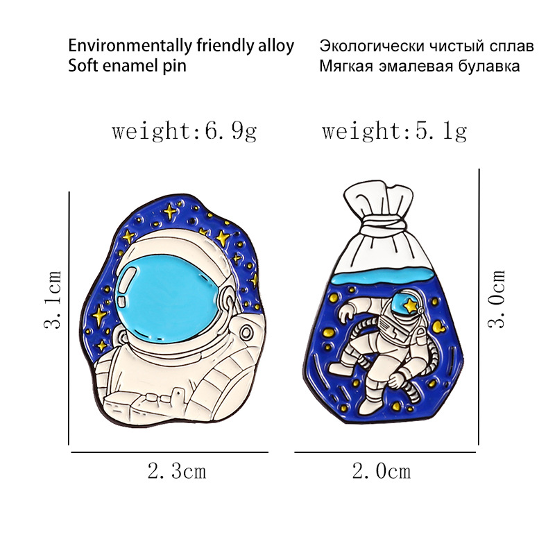 9g Weight Brooches Classification Cartoon Style Pin Astronaut Alloy Enamel Unisex Brooches
