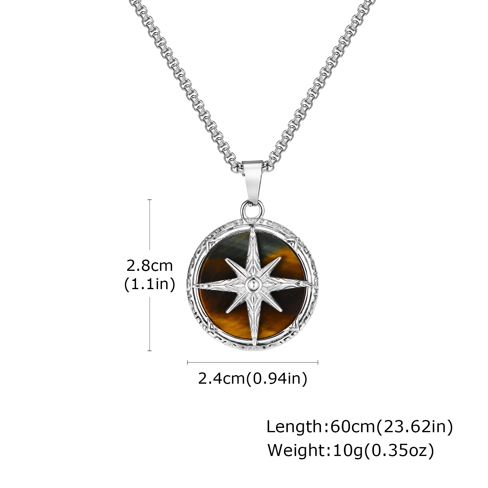 11g Weight Pendant Jewelry Making Type 304 Stainless Steel Chain Material 1 Piece Quantity Daily, Street Occasion 304 Stainless Steel Material Eight awn star Pattern All Seasons Season Men's Gender Hip-Hop, Streetwear Style Hip-Hop Streetwear Eight Awn Star 304 Stainless Steel Men's Men Pendant Necklaces 1