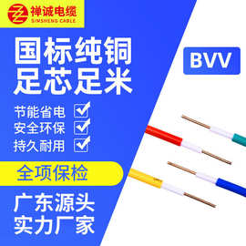 厂家货源批发定制BVV电线电缆 家装工程阻燃单股硬线 铜芯电缆线