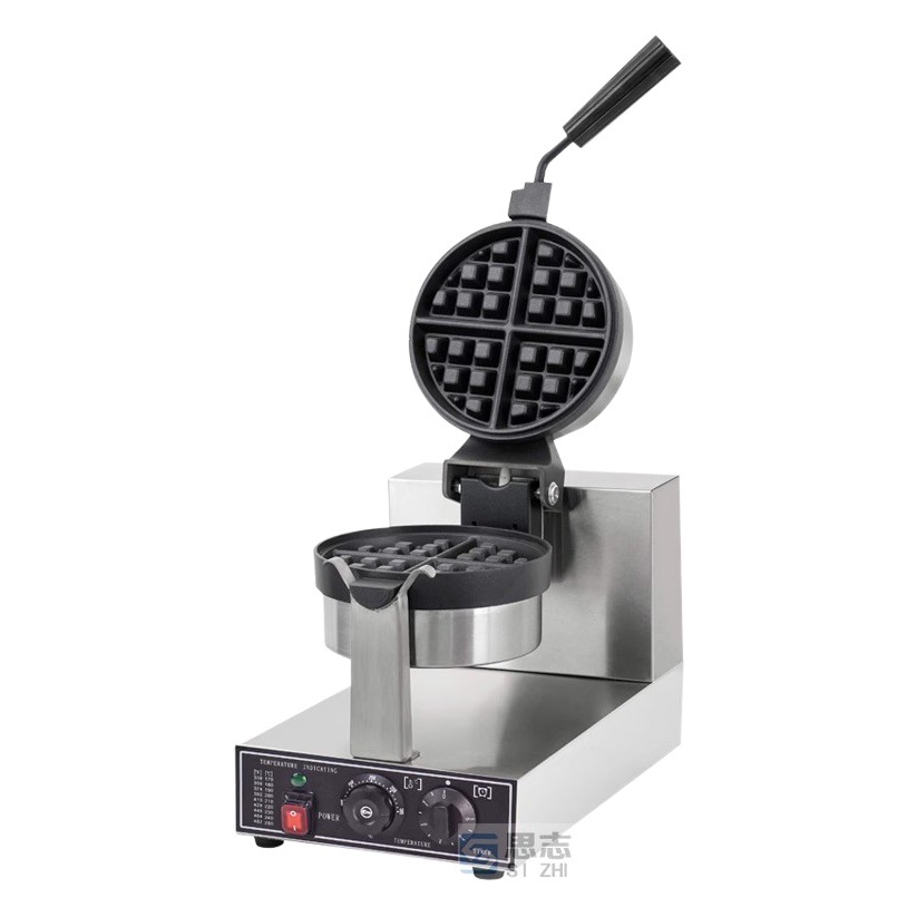 Sizhi giratorio waffle horno waffle máquina comercial espesado muffin máquina eléctrica calefacción Pancake máquina doble cabeza waffle horno