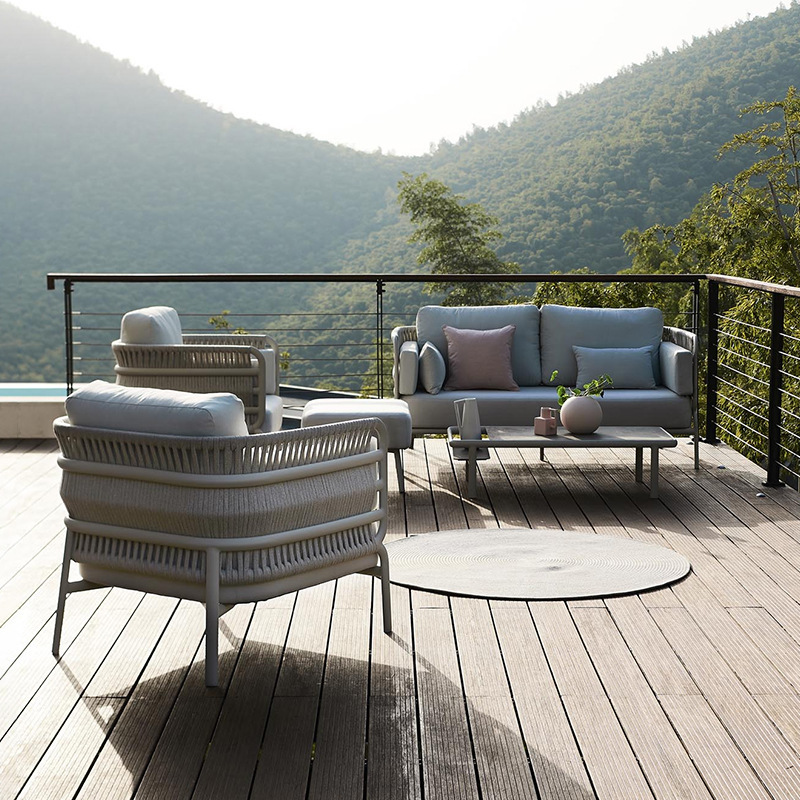 Outdoor sofa courtyard open-air villa garden inn swimming pool leisure balcony wicker furniture outdoor wicker sofa