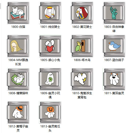 Cross-Border Supply Italian Elastic Bracelet Christmas New Year Festival Stainless Steel Ghost Cartoon Elf DIY Bracelet