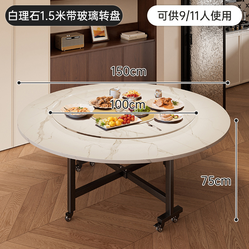 叠餐桌中古风餐桌家用饭桌人人吃饭圆形餐桌5新大圆桌|undefined