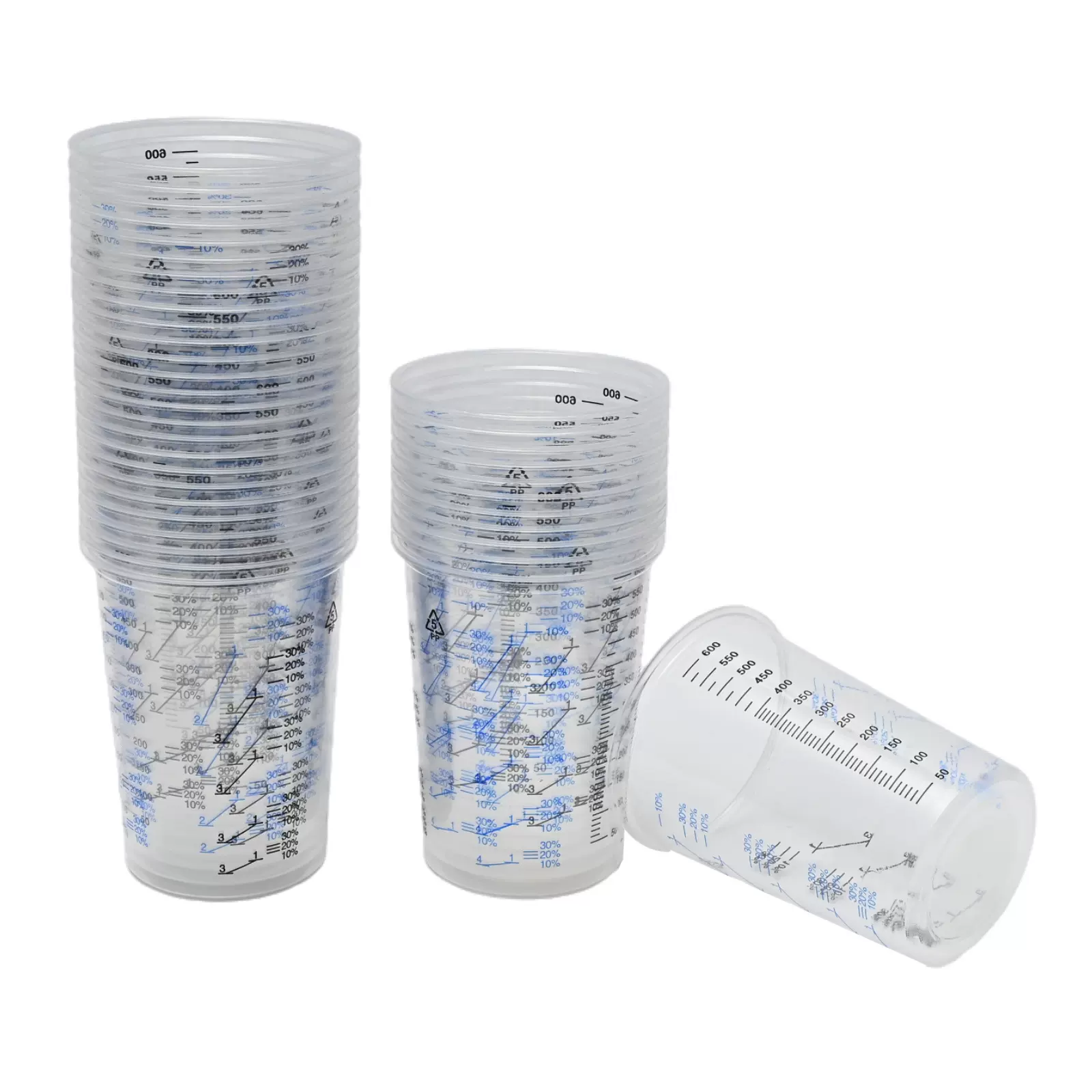 厂家直销一次性塑料量杯600ml透明配方调漆杯pp油漆调色杯带刻度